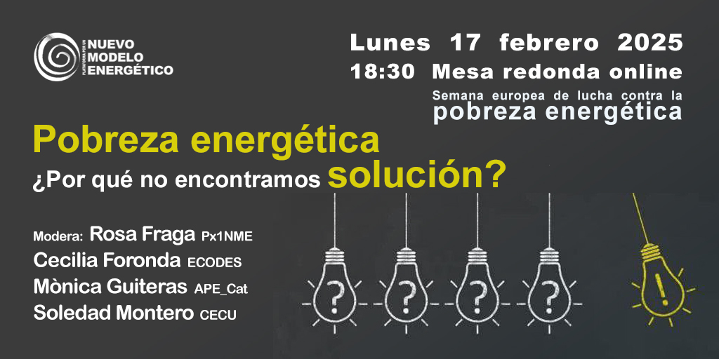 Mesa redonda online. Pobreza energética, ¿Por qué no encontramos la solución?