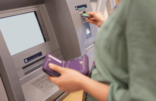 Fotografía de un cajero para sacar dinero
