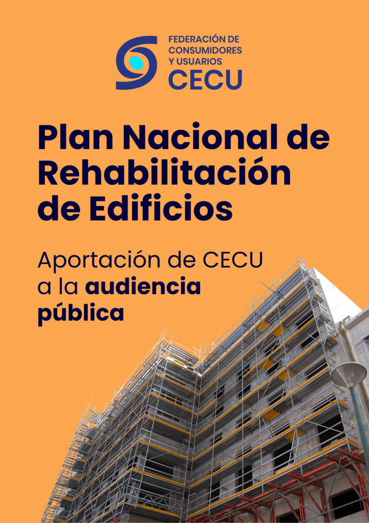 Plan Nacional de Rehabilitación de Edificios. Aportaciones a la audiencia pública