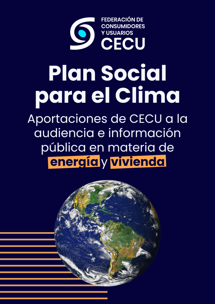 Plan Social para el Clima. Aportaciones de CECU a la audiencia e información pública en materia de vivienda y energía