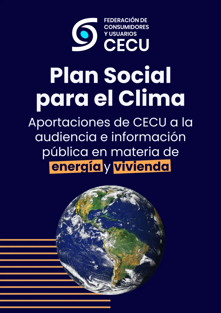 Plan Social para el Clima. Aportaciones de CECU a la audiencia e información pública en materia de vivienda y energía